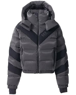 Mackage Kairi-Glo High-Gloss Down Ski Jacket With Chevron Design - Gray