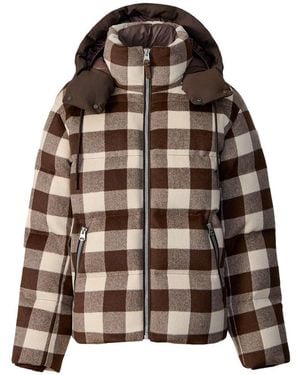 Mackage Kent-Pl Plaid Hooded Down Jacket - Brown