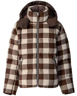 Mackage Kent-Pl Plaid Hooded Down Jacket - Brown