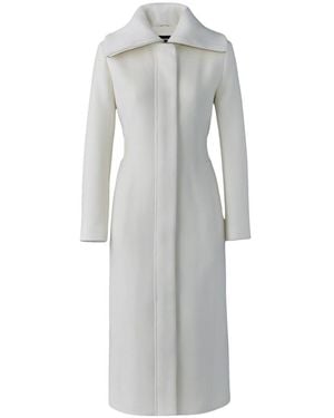 Mackage Clarice Double-Face Wool Coat With Smocked Detailing - Gray
