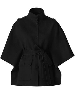 Mackage Henrietta Double-Face Wool Cape Jacket - Black
