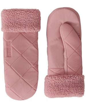 Mackage Jazmina-Ski Quilted Ski Mittens With Fleece Lining - Pink