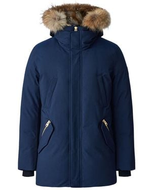 Mackage Edward-F 2-In-1 Down Parka With Hooded Bib And Natural Fur For - Blue