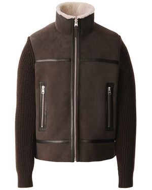 Mackage Jonathan Mixed-Media Shearling Jacket - Black