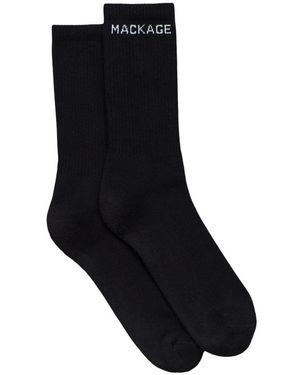 Mackage Woods Stretch Cotton Logo Socks - Blue