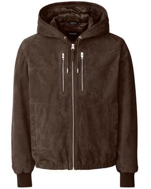 Mackage Sylas-Su Suede Hooded Jacket - Brown