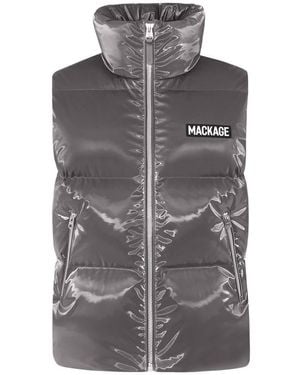 Mackage Kane-Glo High-Gloss Down Vest - Gray