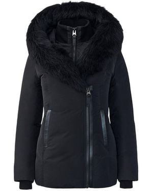Mackage Adali-Sh Down Coat With Sheepskin Signature Collar - Black