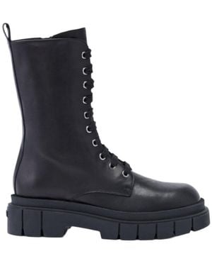 Mackage Warrior Unlined Lug Sole (R) Leather Combat Boot For - Black
