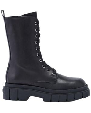 Mackage Warrior Unlined Lug Sole (R) Leather Combat Boot For - Black