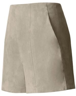 Mackage Dava-Su Slim Suede Shorts - Natural