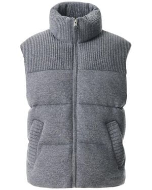 Mackage Braxton Cashmere Wool Blend Vest With Contrast Yoke - Gray