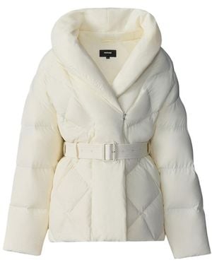 Mackage Z Down Belted Jacket With Shawl Collar - Gray