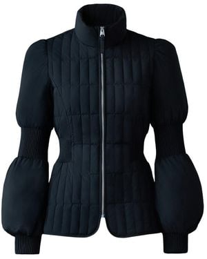 Mackage Felicia Light Down Vertical Quilted Jacket Smocked - Blue