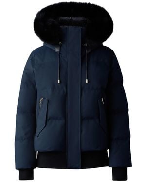 Mackage Nefi-Bx Down Jacket With Fox Fur Hood - Blue