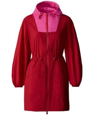 Mackage Alyster Packable Long Rain Jacket - Red