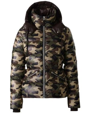 Mackage Madalyn-Camo Lustrous Light Down Jacket With Hood - Black