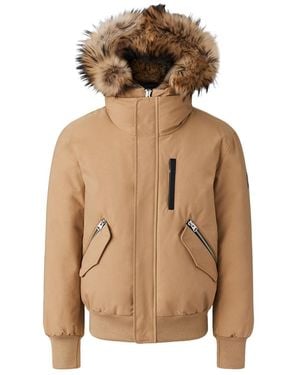 Mackage Dixon-Fz 2-In-1 Nordic Tech Down Bomber With Natural Fur - Brown