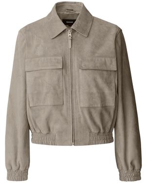 Mackage Senka-Su Patch Pocket Suede Jacket - Green