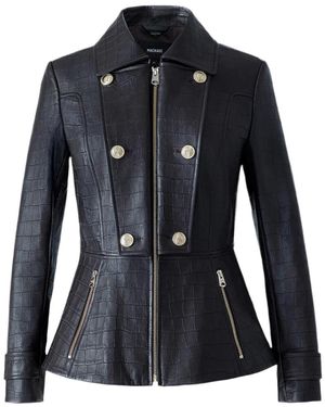 Mackage Barbara-Nv Croc Embossed Leather Jacket - Black