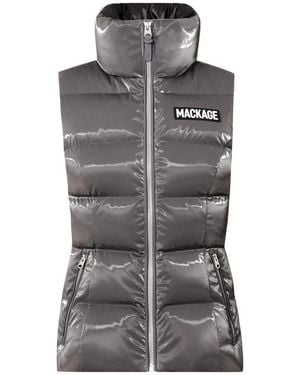 Mackage Chaya-Glo High-Gloss Shell Down Vest - Gray