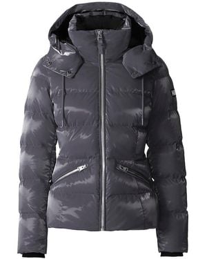 Mackage Madalyn-Glo High-Gloss Down Jacket With Removable Hood - Black