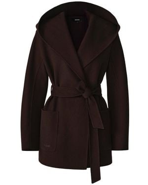 Mackage Paya-Z Wool Wrap Coat With Sash Belt - Black