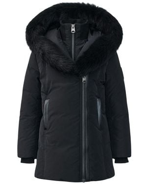 Mackage Leelee Recycled Down Coat With Shearling Signature Collar For Kid -14 Years) - Black