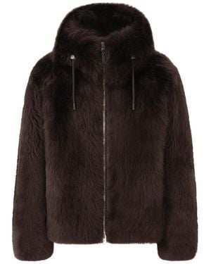 Mackage Moses Hooded Shearling Jacket - Black