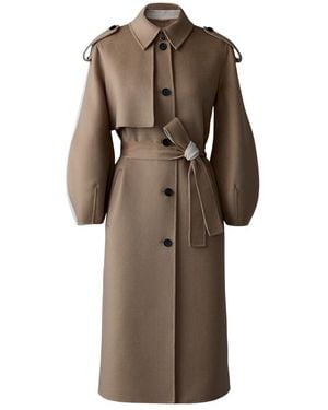 Mackage Ceyla Double-Face Wool Coat With Sash Belt - Brown