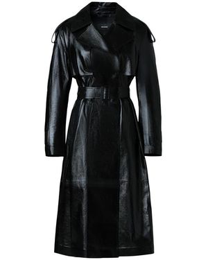 Mackage Carmela Leather Trench With Belt - Blue