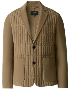 Mackage John Mixed-Media Vertical Quilt Blazer - Blue