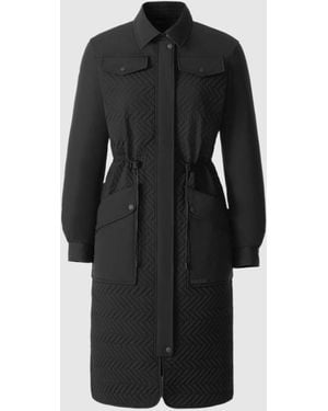 Mackage Naolin Long Down Coat With Chevron Quilt - Black