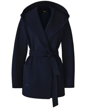 Mackage Paya-Z Wool Wrap Coat With Sash Belt - Blue