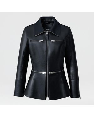 Mackage Jessyan Fitted Lamb Leather Jacket - Black