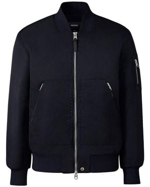 Mackage Emilio Satin Bomber Jacket - Blue