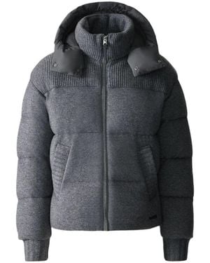 Mackage Griffen Cashmere-Blend Down Jacket With Removable Hood - Gray