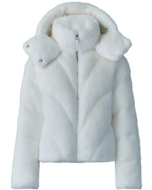 Mackage Anik Brushed Faux-Fur Down Jacket - Blue