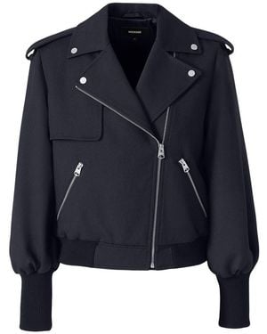 Mackage Pony Wool Gabardine Moto Jacket - Blue