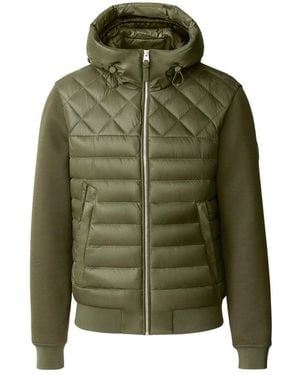 Mackage Fletcher Mixed-Media Down Hooded Jacket - Green