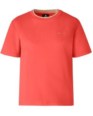 Mackage Tee-Wnv Double Crewneck Collar T-Shirt - Red