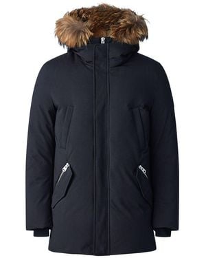 Mackage Edward-F 2-In-1 Down Parka With Hooded Bib And Natural Fur For - Blue