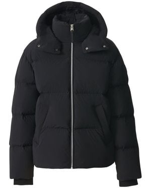 Mackage Greer-Str Medium Down Jacket With Hood And Storm Visor - Black