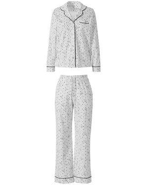Mackage Long Sleeve Cotton Polo Pajama Set — X Roller Rabbit - White