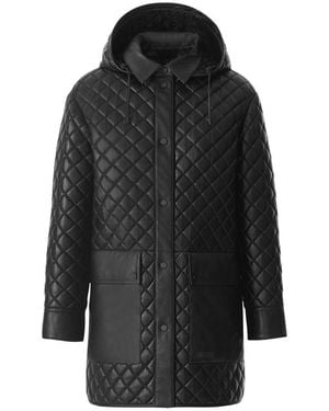 Mackage Litzy Quilted Leather Jacket With Hood - Black