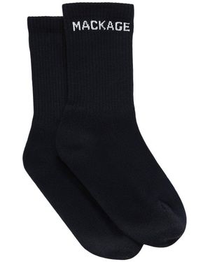 Mackage Woods Stretch Cotton Logo Socks - Black