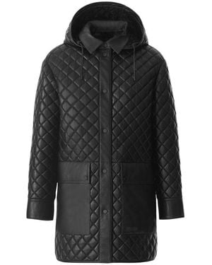 Mackage Litzy Quilted Leather Jacket With Hood - Black