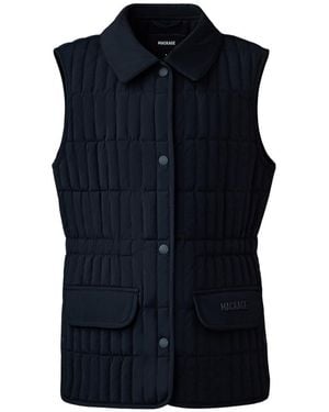 Mackage Naya Light Down Vertical Quilted Vest For Kids -14 Years) - Blue