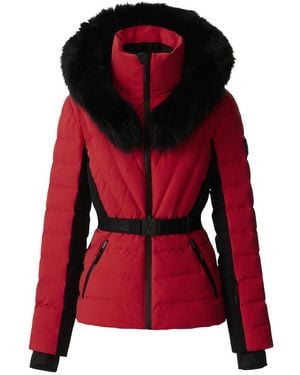 Mackage Elita-Zr Down Ski Jacket With Removable Fox Fur Trim - Red