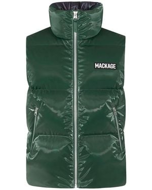 Mackage Kane-Glo High-Gloss Down Vest - Green
